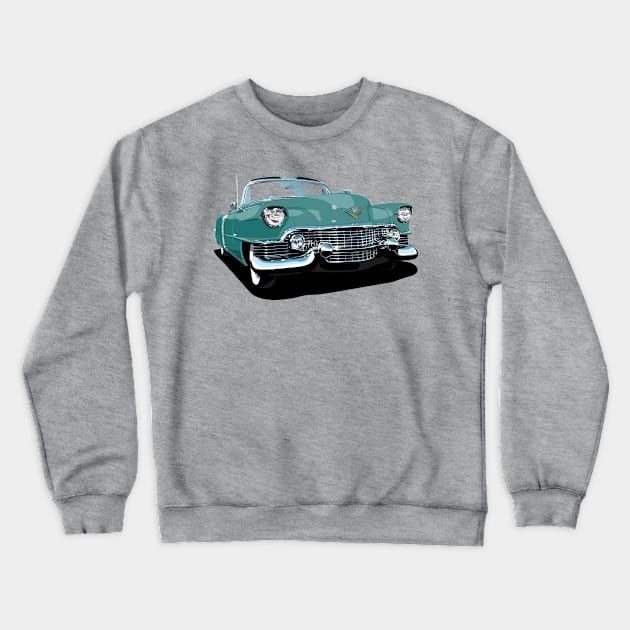 1954 Cadillac Series 62 Convertible in green Crewneck Sweatshirt by candcretro